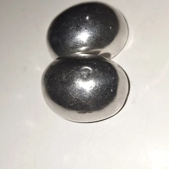 Large Sterling Silver Clip on Earrings - Picture 6 of 11